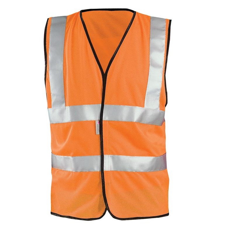 High Visibility Premium Mesh Dual Stripe Safety Vest Orange
